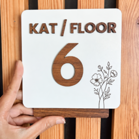 Apartman ve Site Kat Yönlendirme Tabelası – Dekoratif Kat ve Daire Yönlendirme Levhası (17x15 cm)