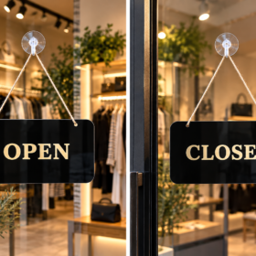 Open Closed Kapı Tabelası – İngilizce Açık Kapalı İş Yeri Tabelası